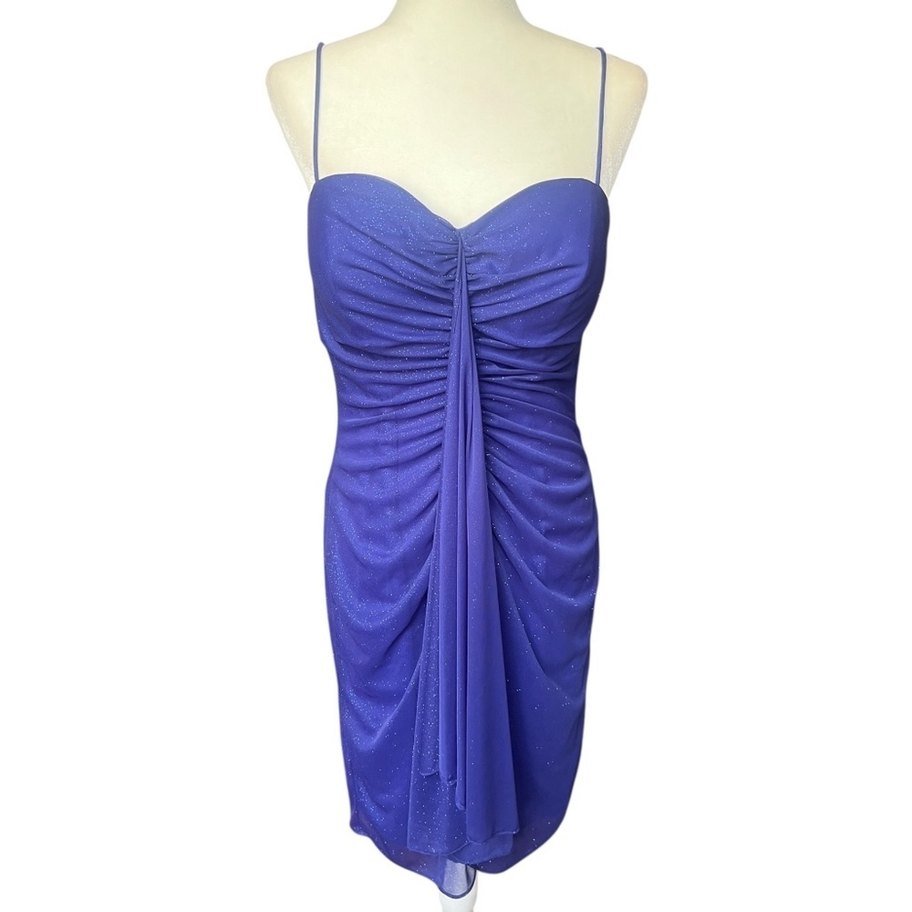 Vintage Y2K Periwinkle Blue Sparkly Dress Size 13/14
